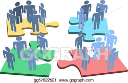 EPS Illustration - Human group people organization puzzle ...