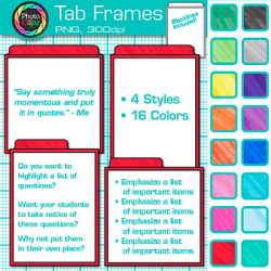 Tab Frames Clip Art {Labels to Organize Bulleted Page Content on Worksheets}