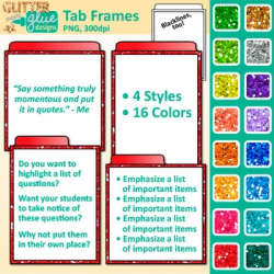 Tab Frames Clip Art: Organize Bulleted Page Content {Glitter Meets Glue}
