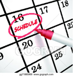 Vector Art - Schedule word circle marked on a calendar ...