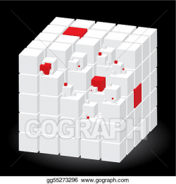 Vector Illustration - Well-organized located group of cubes ...