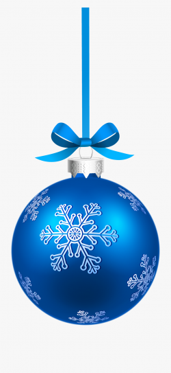 Blue Christmas Hanging Ball With Snowflakes Png Clipart ...