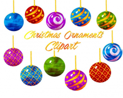 Ornament clipart, Christmas Ornament clip art, Holiday Clipart for personal  and commercial use, instant download, scrapbooking