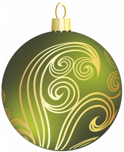 Transparent Green and Gold Christmas Ball Clipart | Gallery ...