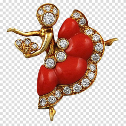 Gold-colored and red ornament, Earring Jewellery Diamond ...