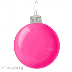 Pink Christmas Ornament Clip Art Hand by TraceyGurleyDesigns ...