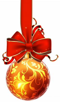 Christmas Ball with Red Bow PNG Clipart Image | Gallery ...