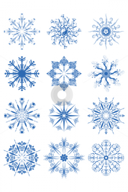 Decorative Snowflake Ornaments, clip art snow stock vector