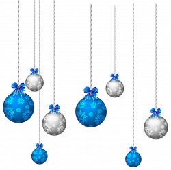 Blue and White Hanging Christmas Balls PNG Clipart | Christmas cards ...