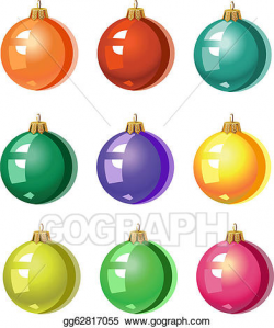 Vector Illustration - For christmas tree - colored balls ...