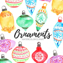 Christmas clipart, ornaments, decorations, holiday graphics, instant  download, commercial use