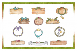 Holiday Clipart-Christmas Clipart-Object Clipart-Watercolor Clipart-Banner  Clipart-Planner Clipart-Wreath Clipart-Christmas Banner-Ornaments