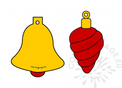 Two Christmas tree ornaments clipart – Coloring Page