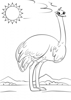 Cartoon Ostrich coloring page | Free Printable Coloring Pages
