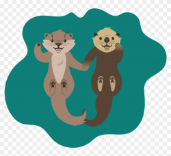 Otters Holding Hands , Png Download - Clipart Sea Otters ...