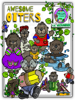 Awesome Otters Clipart (10 FREE Elements Included) Embellish ...