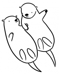 Otter Clipart Line Drawing - Clipart1001 - Free Cliparts