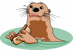 Clipart - Otter with Hot Dog