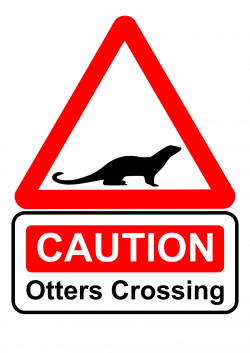 Clipart - Caution - otters crossing