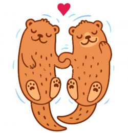 Two Otters Clipart With Heart - Clipart1001 - Free Cliparts
