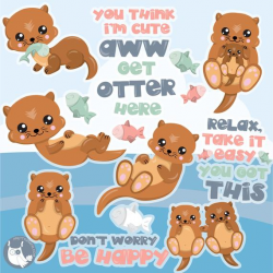 BUY20GET10 - Otter clipart commercial use, clipart, vector ...