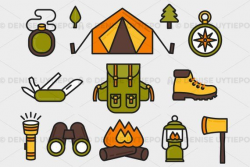 Camping Clipart / Hiking Clipart / Outdoors Clipart Elements ...