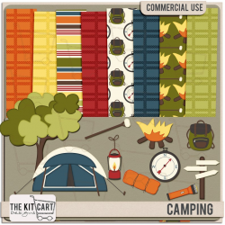 Camping Great Outdoors Clipart Clip Art Digital Images Papers Commercial  Use, Instant Download