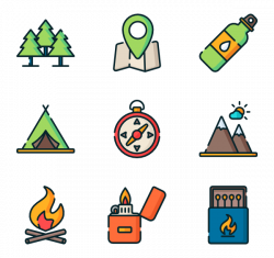 24 outdoor camp icon packs - Vector icon packs - SVG, PSD, PNG, EPS ...