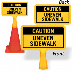 Uneven Sidewalk Sign - Caution Signs, SKU: K-8950