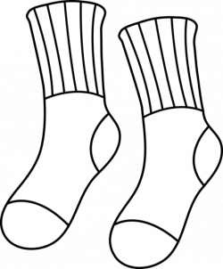 Pair of Socks Line Art - Free Clip Art