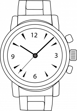 28+ Collection of Wrist Watch Clipart Black And White | High quality ...
