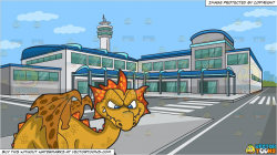 A Mischievous Dragon and Outside An Airport Terminal Background