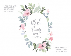 Blush flowers wedding wreath, Oval frame, Watercolor illustration, Floral  wreath, wedding wreath, Watercolor, Clipart, wreath clipart