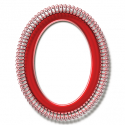 Red Oval Curlicue Frame - Layered PSD and PNG Free Download