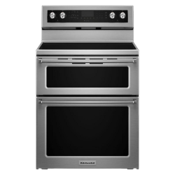 KitchenAid 6.7 cu. ft. Double Oven Electric Range with Self-Cleaning  Convection Oven in Stainless Steel