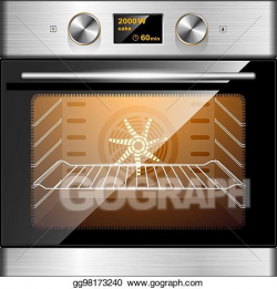 Vector Illustration - Electric oven in stainless steel and ...