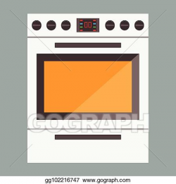 Clip Art Vector - Illustration of stove gas oven with front ...