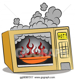 Vector Clipart - Food burning in microwave oven. Vector ...