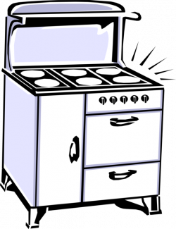 Kitchen Antique Stove, Range or Oven - Vector Image