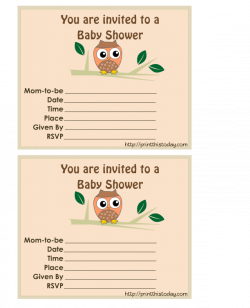 Free Cute Owl Baby Shower Invitations
