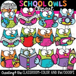 School Owls Clipart {Owl Clipart} | Clip art for teachers ...