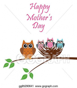 Vector Clipart - Owl nest mother's day. Vector Illustration ...