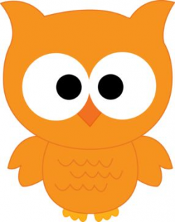 Orange Owls Clipart