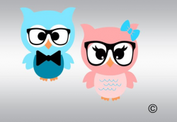 Baby Owl bird with glasses clipart svg, Owl with bow svg ...