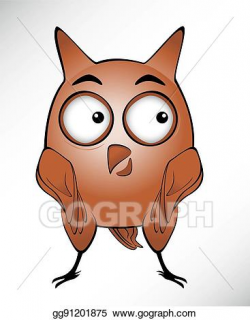 Stock Illustration - Funny owl with long ears and big eyes ...