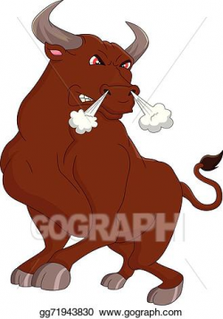 Vector Art - Angry brown bull cartoon . Clipart Drawing ...