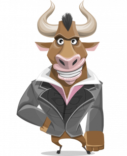 Vector Sophisticated Animal Cartoon - Barry the Bull | GraphicMama ...