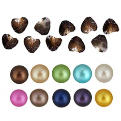 MilkyWay Freshwater Cultured Love Wish Pearl Oyster with Round Pearl Inside  for Pearl Gift Fun for Children Family Friends Party Pearl (7-8mm, 10PC)