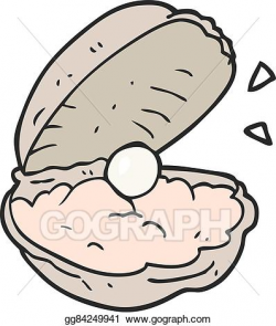 Vector Illustration - Cartoon oyster with pearl. Stock Clip ...