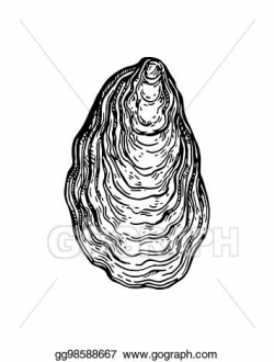 Vector Illustration - Oyster shell ink sketch. EPS Clipart ...